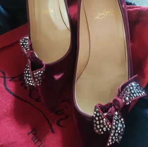 Christian Louboutin Velvet Heels with Bow